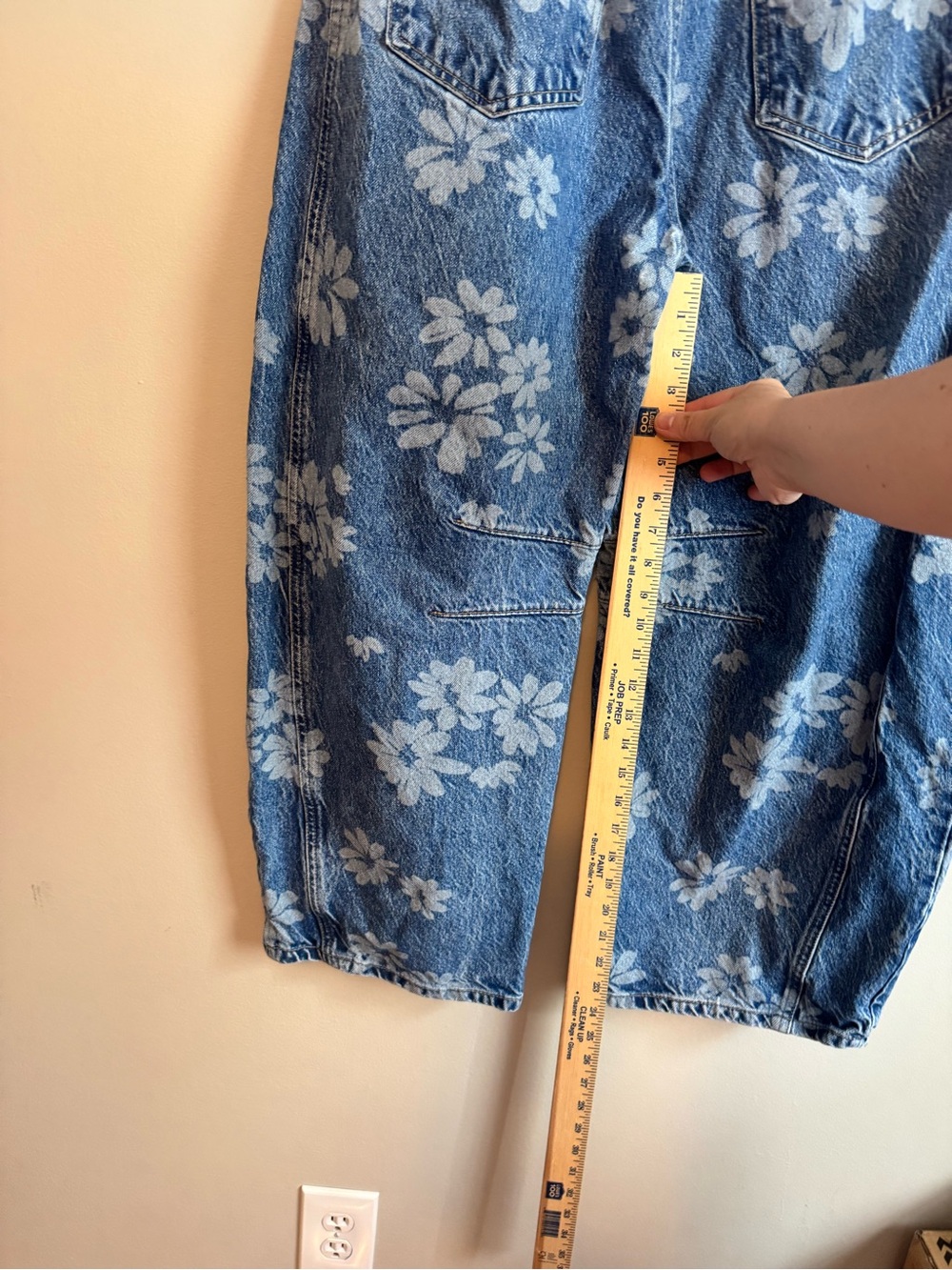 We the free people good luck barrel jeans 30 floral flowers boho euc - Picture 9 of 9